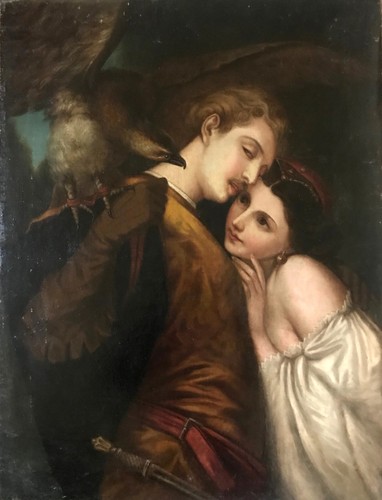 Dipinto olio tela - su, scena