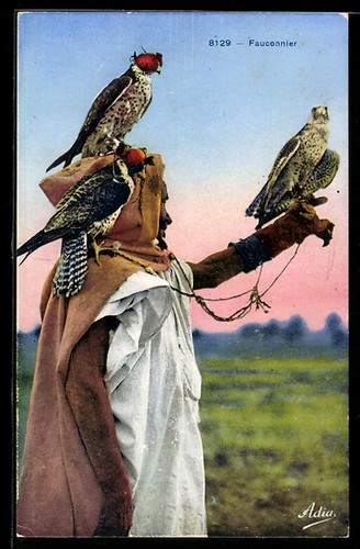 Falconiere con suoi uccelli - con, i